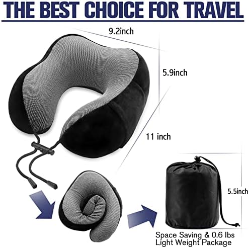 Leaflai Travel Pillow - 100% Memory Foam, Semicircular Body Positioner ...